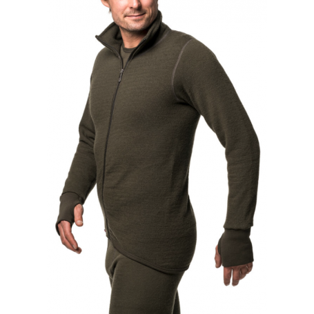 full zip power 400 woolpower olive